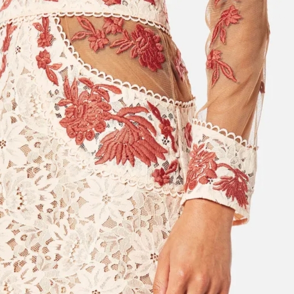 For Love and Lemons Matador tulle lace floral mini dress sexy cocktail event L - Picture 6 of 12